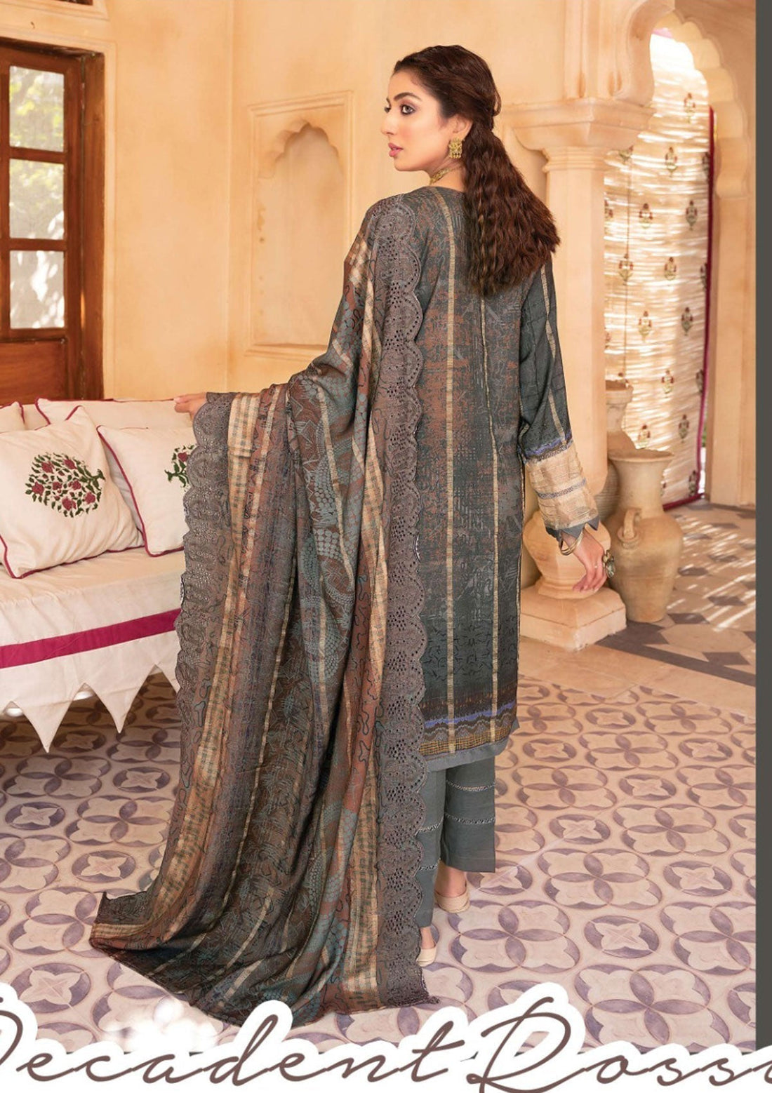 Winter Collection - Mahee's - Embroidered - Slub Staple - D#3