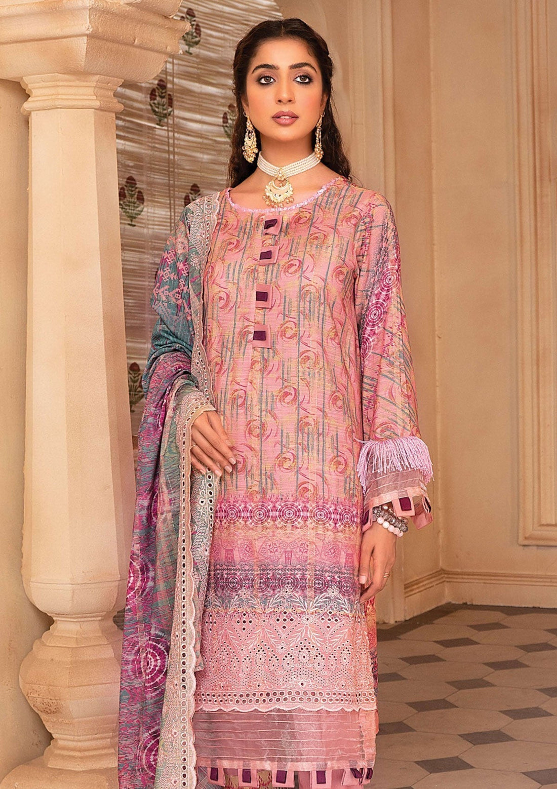 Winter Collection - Mahee's - Embroidered - Slub Staple - D#5