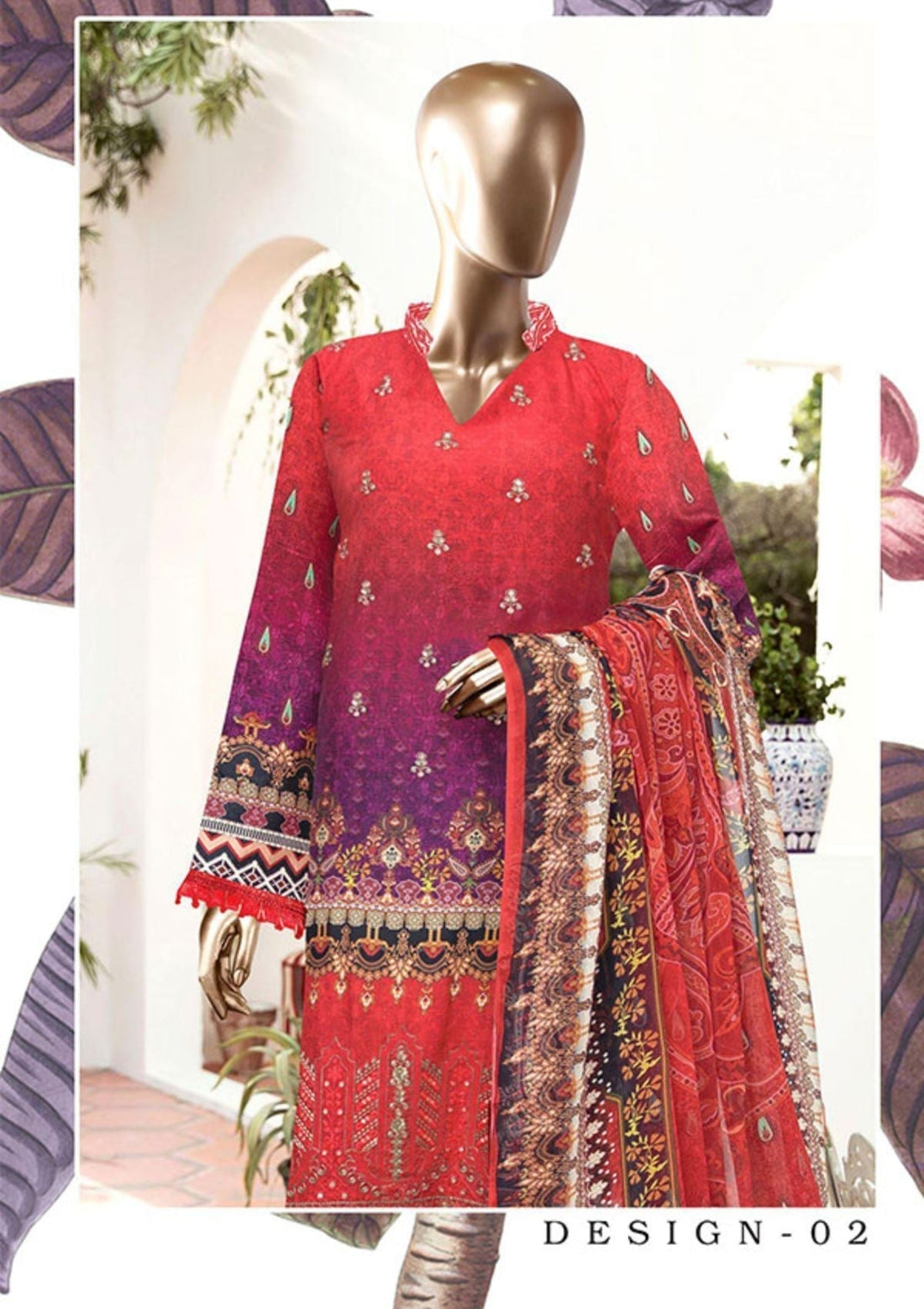 Winter Collection - Malva - Aroma - Emb Viscose - 3Pcs - AJ#02