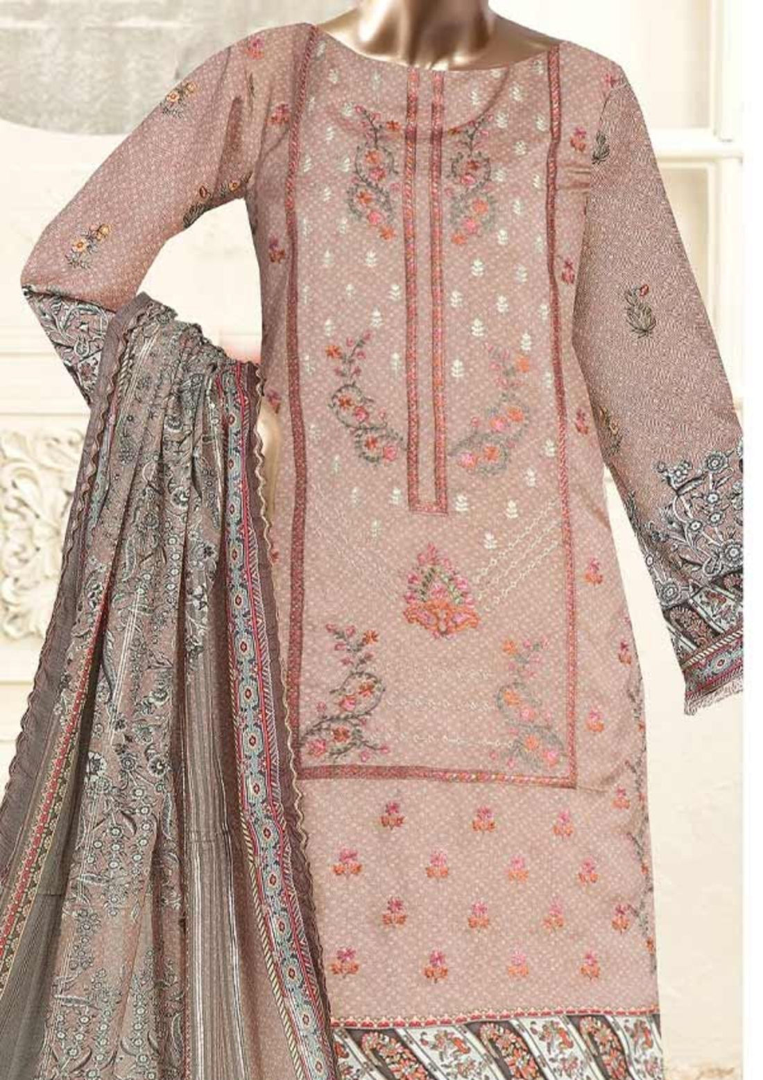 Winter Collection - Malva - Musk - Emb Viscose - 3Pcs - AJ#06