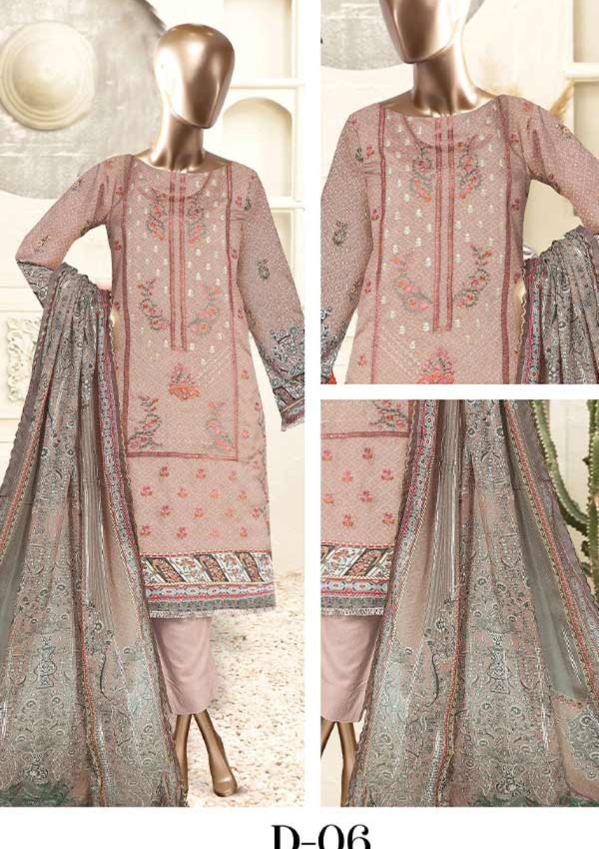 Winter Collection - Malva - Musk - Emb Viscose - 3Pcs - AJ#06