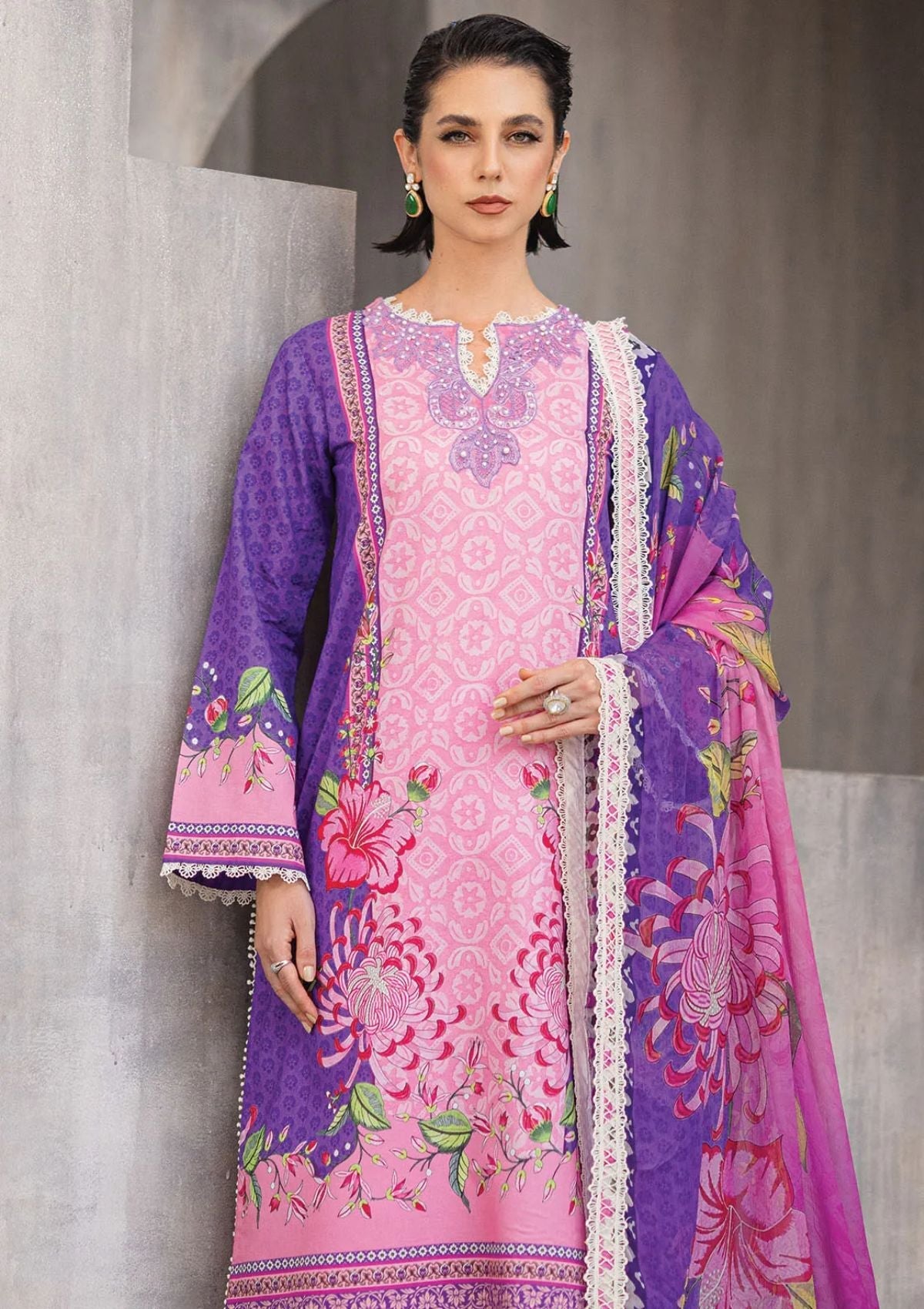 Lawn Collection - Roheenaz - Azalea - RA24#04 - B - Luxe Bloom