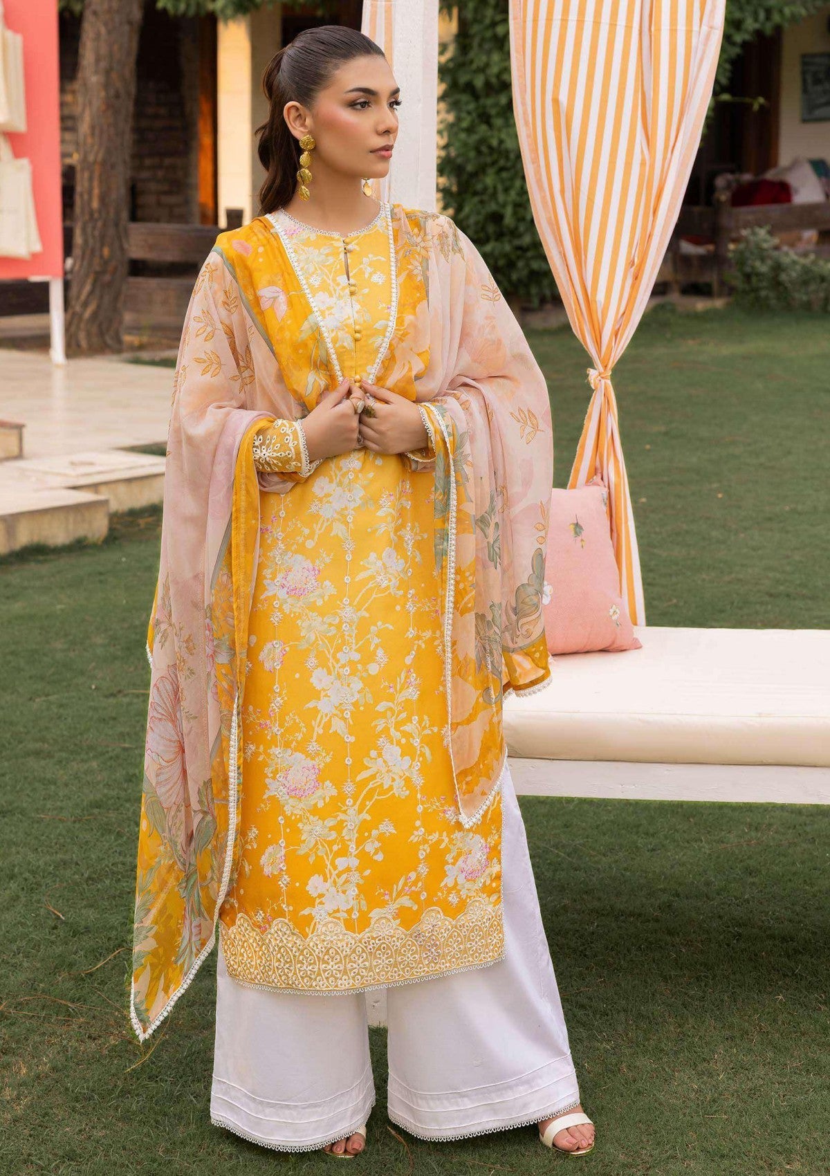Lawn - Saad Shaikh - Mojito - Printed 25 - SS#1106 - Amber Bloom