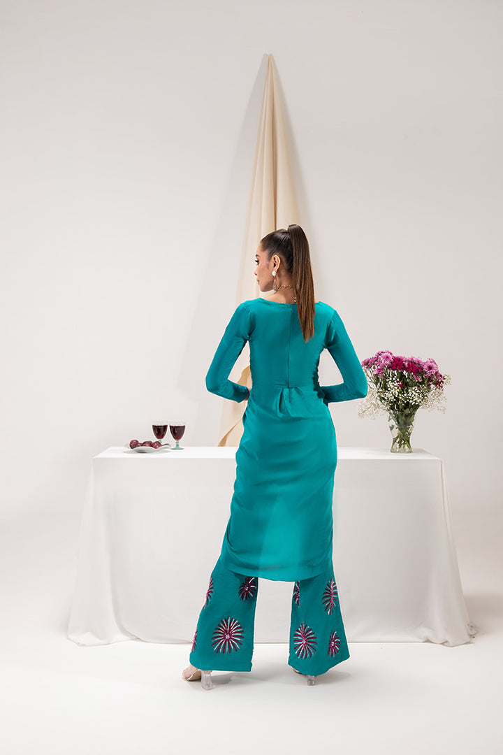 Maria Osama Khan | Tiffany Formals | Aquamarine -  Maria Osama Khan Formal -  Agha Fabrics