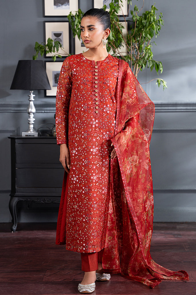 Cross Stitch | Luxury Pret | SCARLET BLOOM - Official Cross Stitch - Agha Fabrics UK