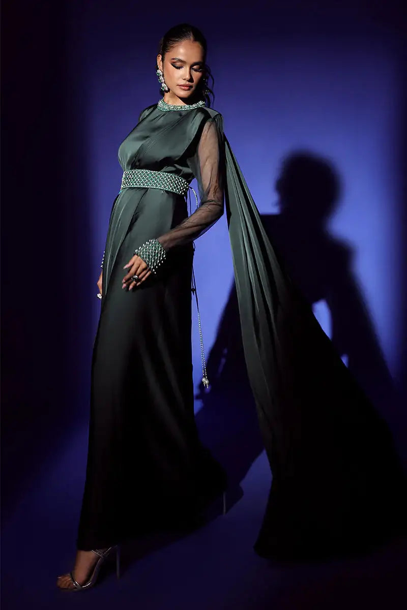 Wardha Saleem | Luxury Pret Fusion Wear | ZEPHYR SAREE DRAPE WITH BELT (2PC) - Official Wardha Saleem - Agha Fabrics UK