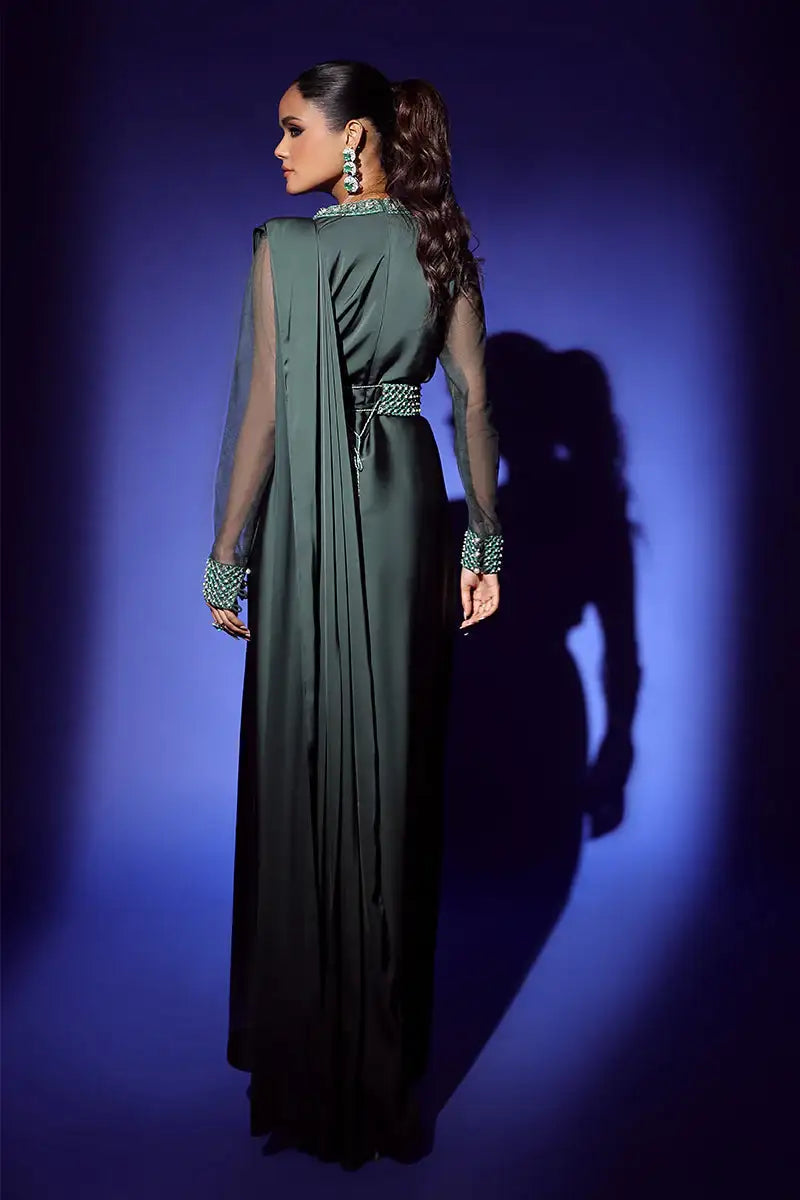 Wardha Saleem | Luxury Pret Fusion Wear | ZEPHYR SAREE DRAPE WITH BELT (2PC) - Official Wardha Saleem - Agha Fabrics UK