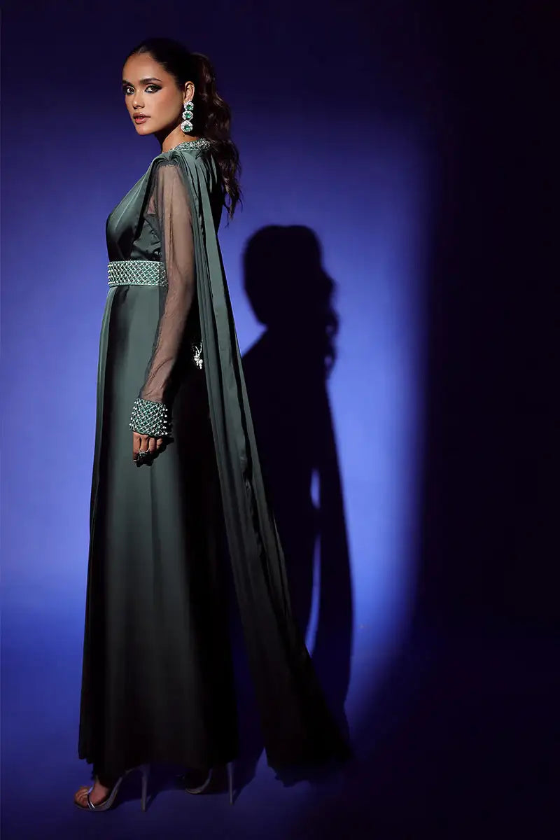 Wardha Saleem | Luxury Pret Fusion Wear | ZEPHYR SAREE DRAPE WITH BELT (2PC) - Official Wardha Saleem - Agha Fabrics UK