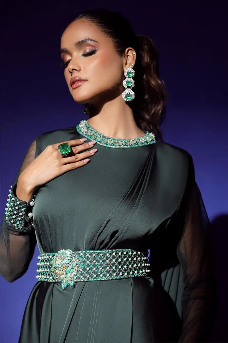 Wardha Saleem | Luxury Pret Fusion Wear | ZEPHYR SAREE DRAPE WITH BELT (2PC) - Official Wardha Saleem - Agha Fabrics UK