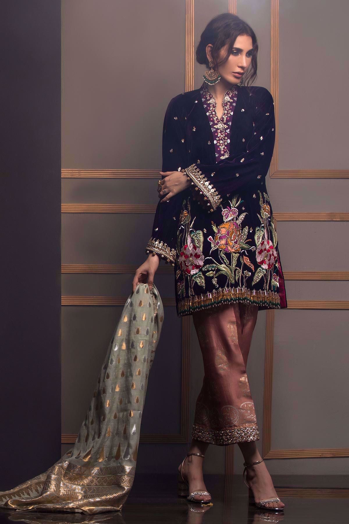 Annus Abrar | Semi Formals | VIOLET BRUME - Official Annus Abrar - Agha Fabrics UK