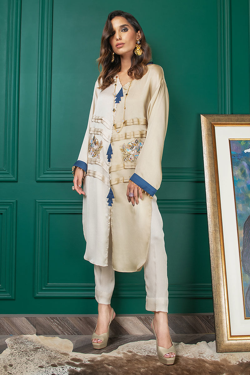 Wardha Saleem | Luxury Pret Fusion Wear | WS22-033 - Official Wardha Saleem - Agha Fabrics UK