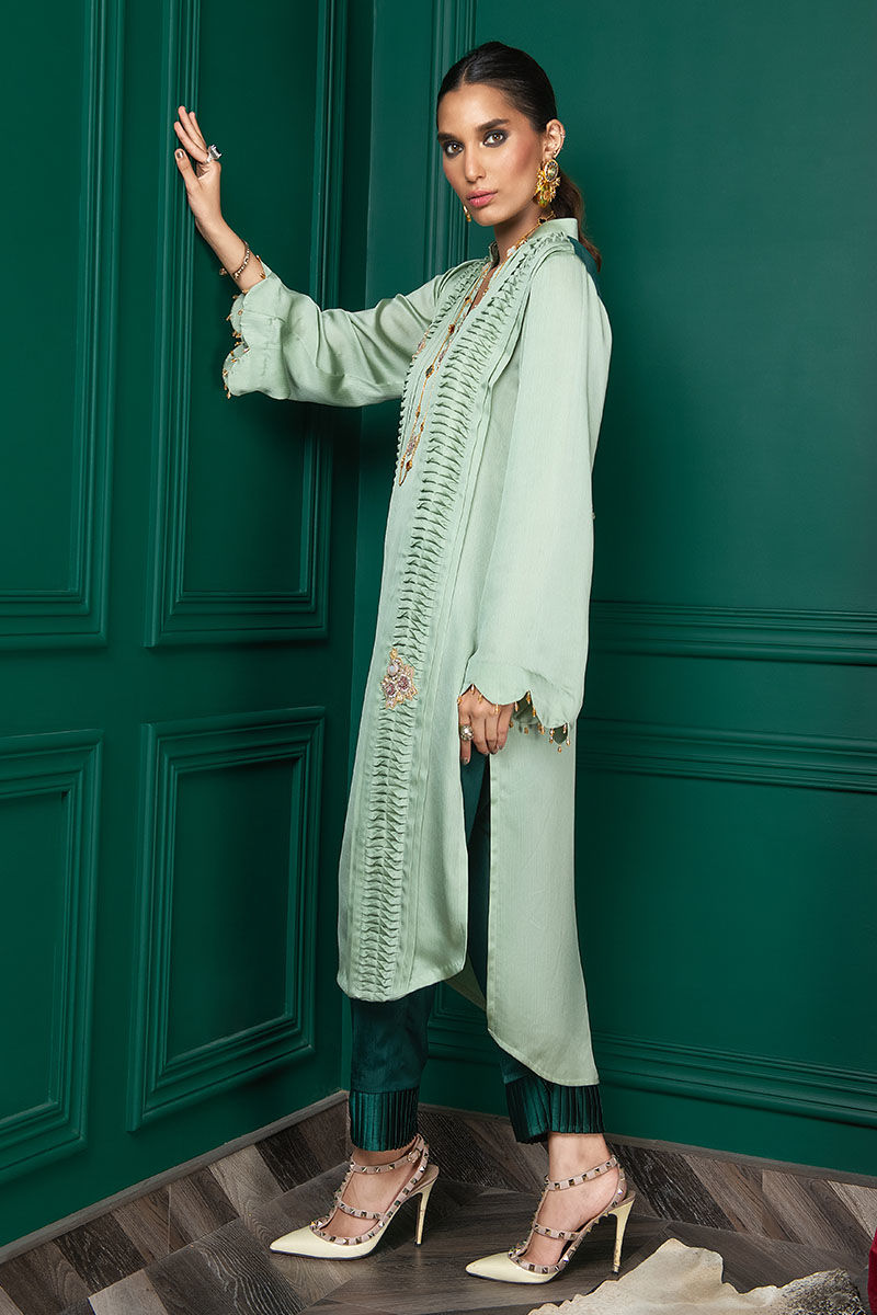 Wardha Saleem | Luxury Pret Fusion Wear | WS22-028 - Official Wardha Saleem - Agha Fabrics UK