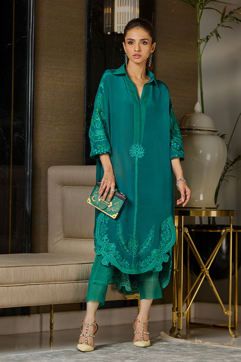 Wardha Saleem | Luxury Pret Traditional Wear | EMERALD - Official Wardha Saleem - Agha Fabrics UK