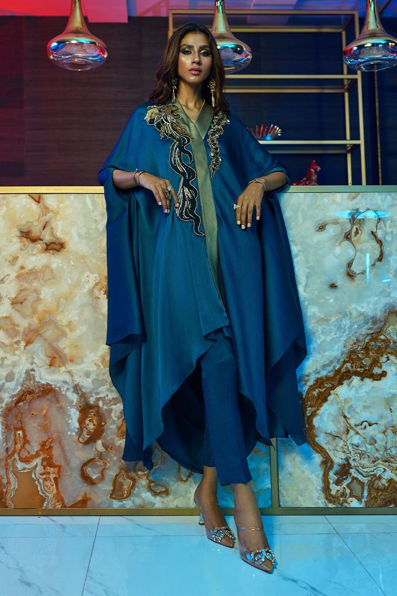 Wardha Saleem | Luxury Pret Fusion Wear | MIDNIGHT ÃÂ¢- FORMAL DRAPE