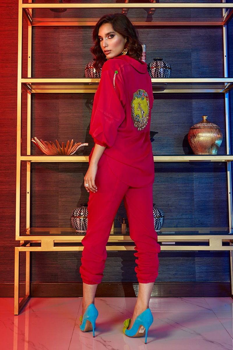 Wardha Saleem | Luxury Pret Fusion Wear | GOSSIP GIRL ÃÂ¢- HOT PINK CO-ORD SET