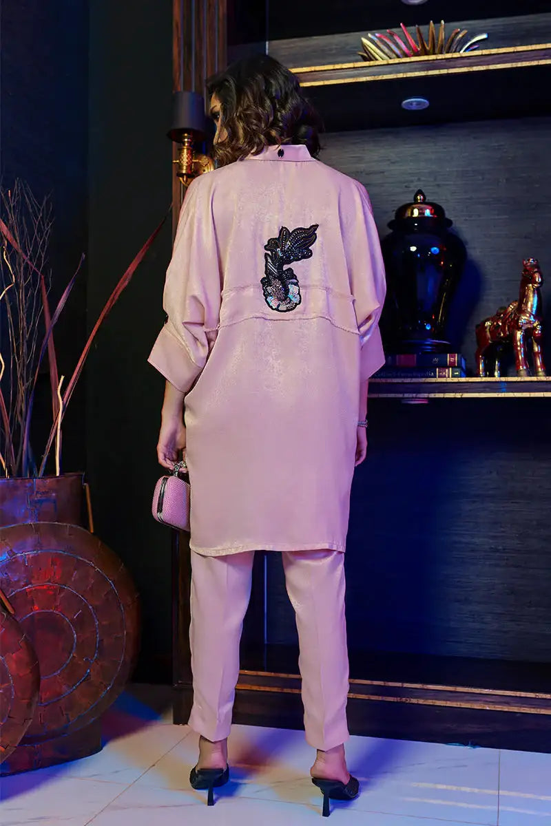 Wardha Saleem | Luxury Pret Fusion Wear | ZENÃÂ¢- SALMON PINK CO-ORD SET - Official Wardha Saleem - Agha Fabrics UK