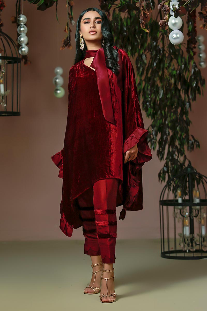 Ansab Jahangir | Bow Velvet Edit | FLUTTER DREAM - Official Ansab Jahangir - Agha Fabrics UK