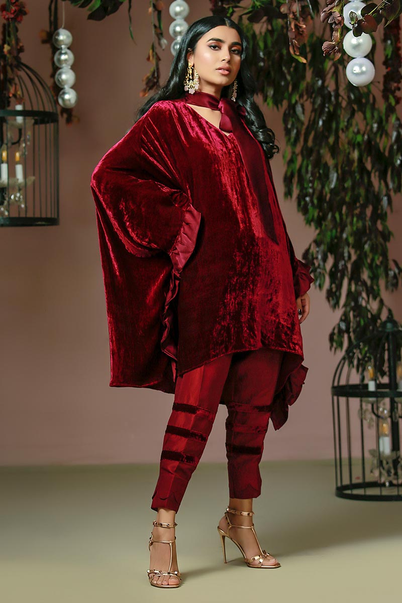 Ansab Jahangir | Bow Velvet Edit | FLUTTER DREAM - Official Ansab Jahangir - Agha Fabrics UK