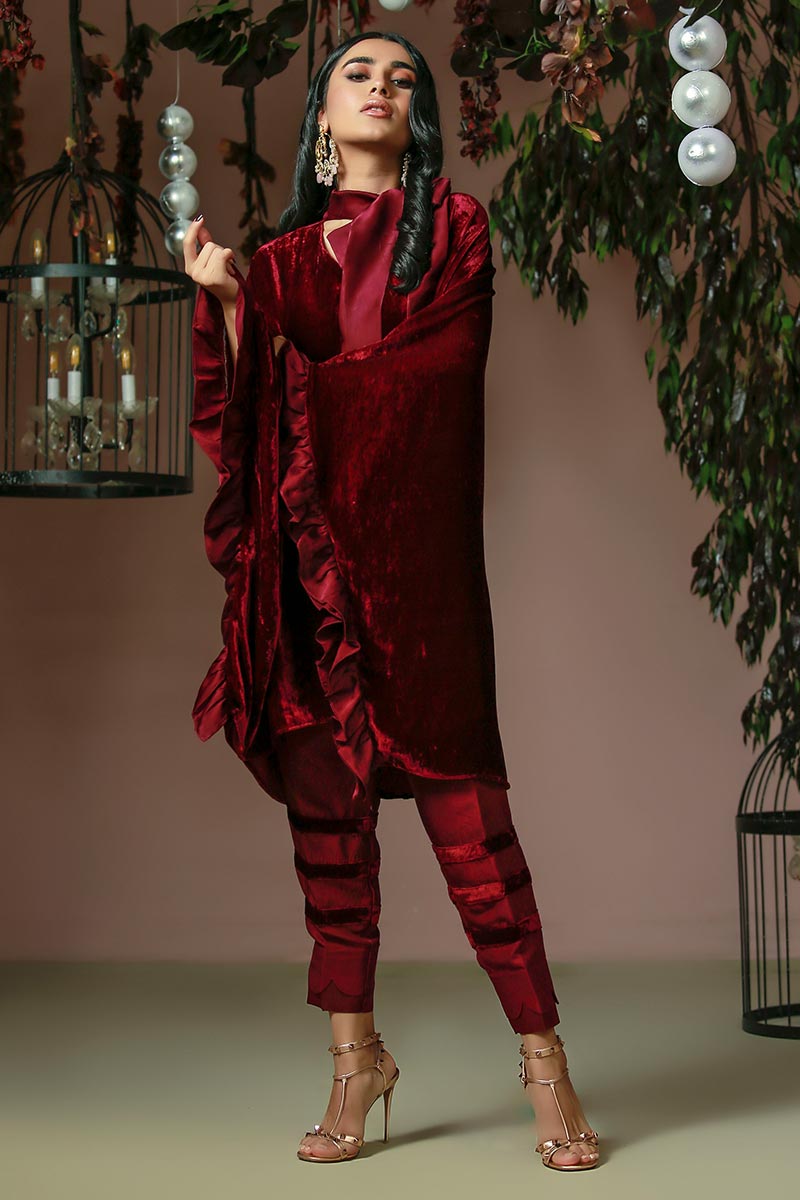 Ansab Jahangir | Bow Velvet Edit | FLUTTER DREAM - Official Ansab Jahangir - Agha Fabrics UK