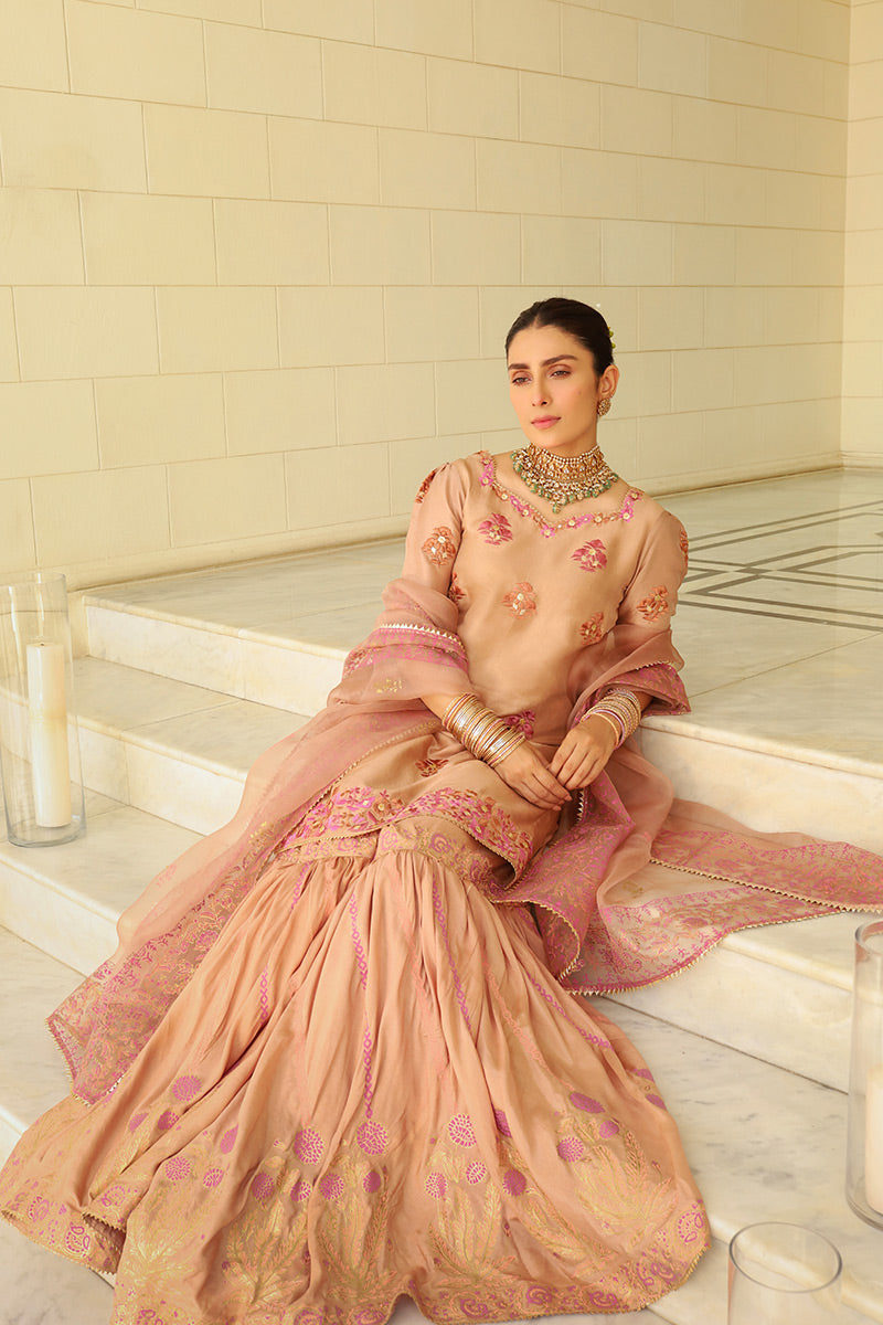 Ansab Jahangir | Luxury Silk Pret | TAUPE