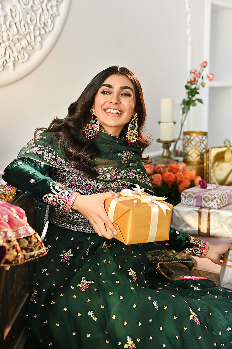 Ansab Jahangir | Bow Velvet Edit | FOREST - Official Ansab Jahangir - Agha Fabrics UK