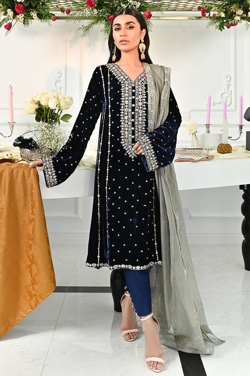 Ansab Jahangir | Bow Velvet Edit | ELSA - Official Ansab Jahangir - Agha Fabrics UK