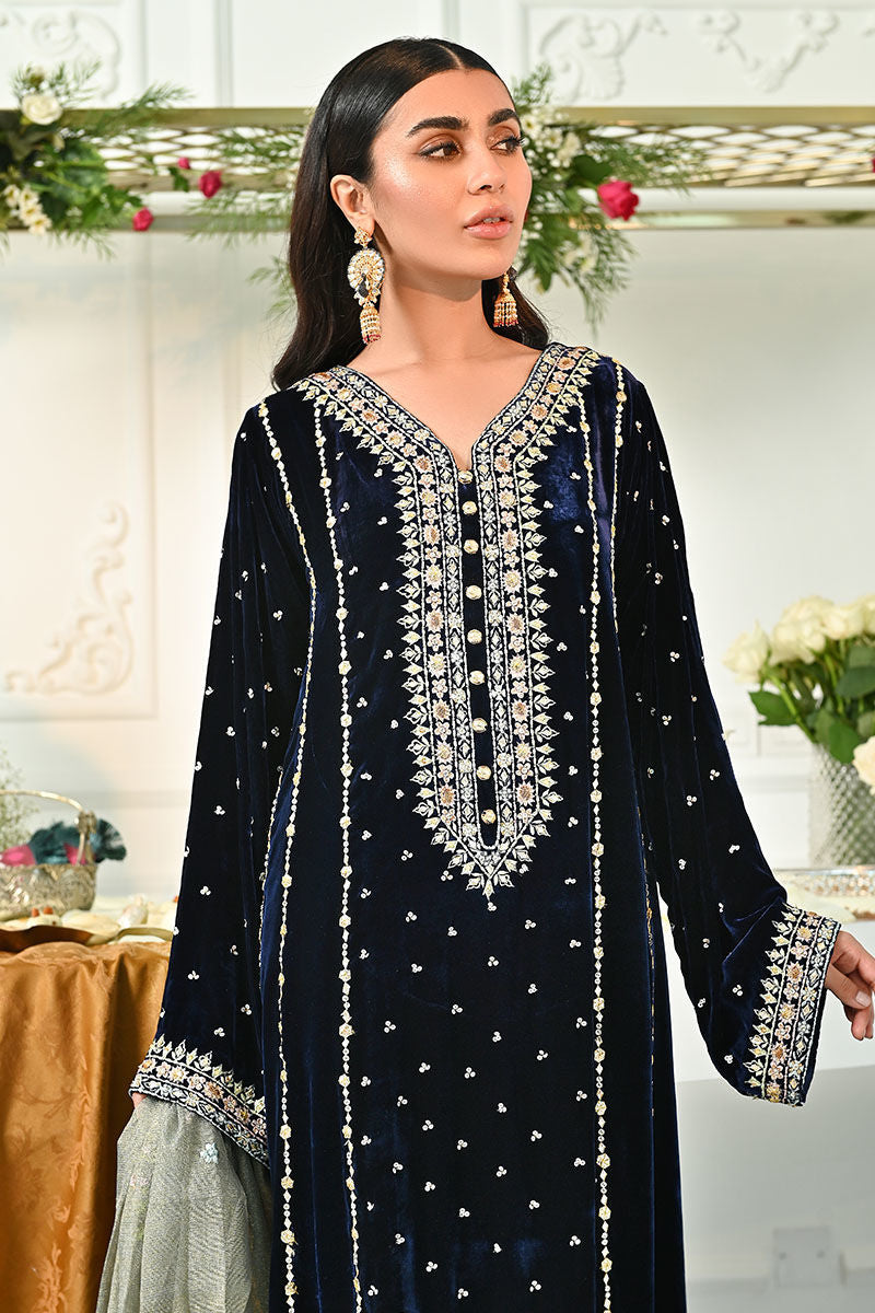 Ansab Jahangir | Bow Velvet Edit | ELSA - Official Ansab Jahangir - Agha Fabrics UK