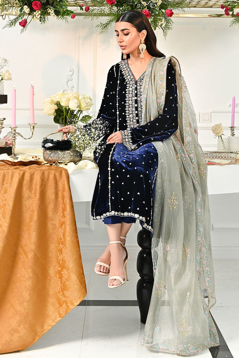 Ansab Jahangir | Bow Velvet Edit | ELSA - Official Ansab Jahangir - Agha Fabrics UK