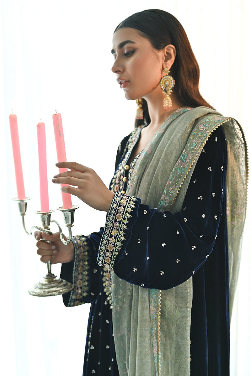 Ansab Jahangir | Bow Velvet Edit | ELSA - Official Ansab Jahangir - Agha Fabrics UK