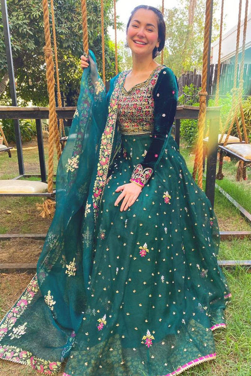 Ansab Jahangir | Bow Velvet Edit | FOREST - HANIA - Official Ansab Jahangir - Agha Fabrics UK