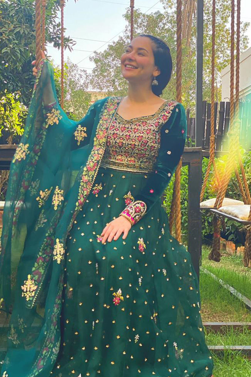 Ansab Jahangir | Bow Velvet Edit | FOREST - HANIA - Official Ansab Jahangir - Agha Fabrics UK