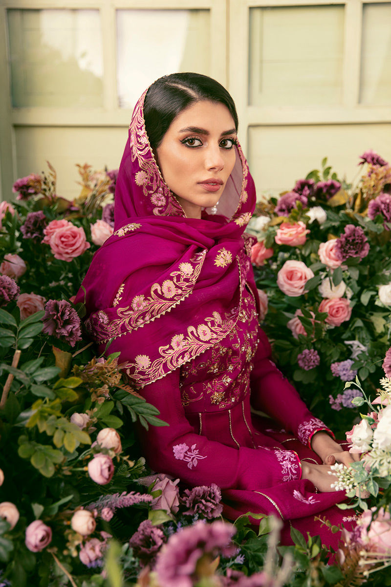 Ansab Jahangir | Luxury Silk Pret | FRENCH ROSE