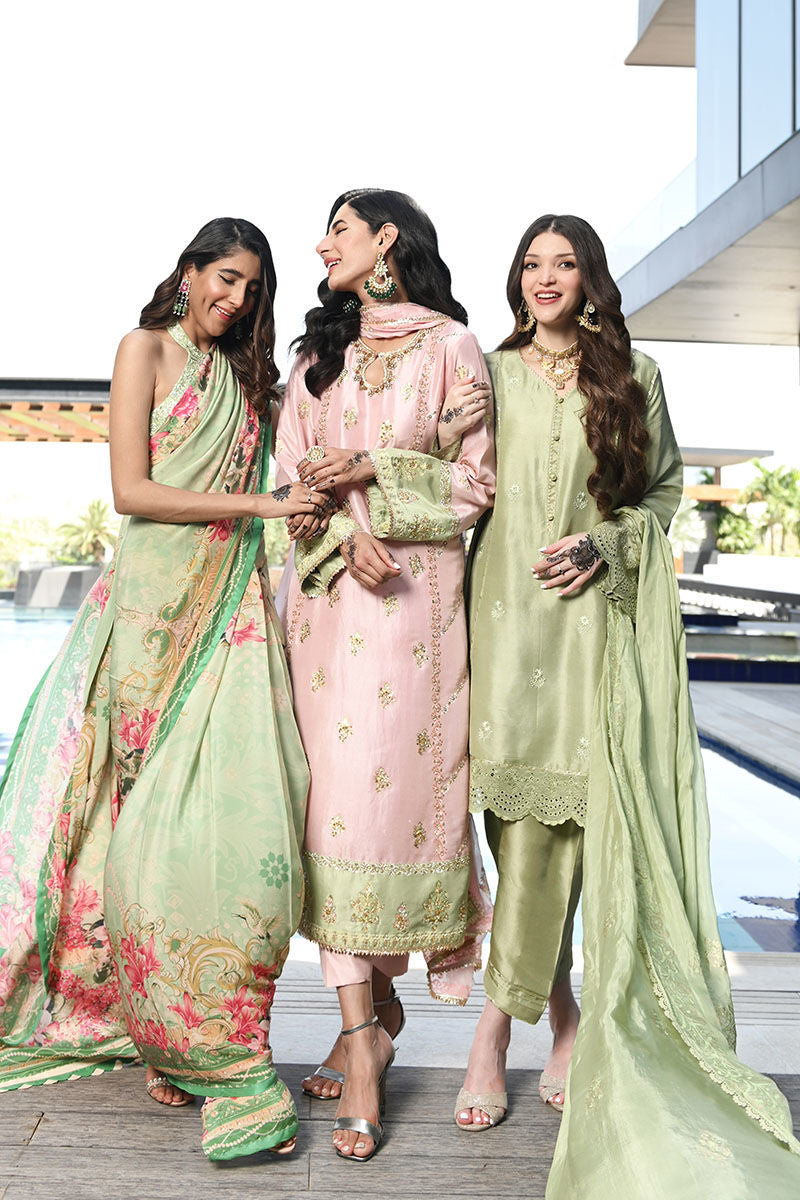 Ansab Jahangir | Luxury Silk Pret | STONE GREEN