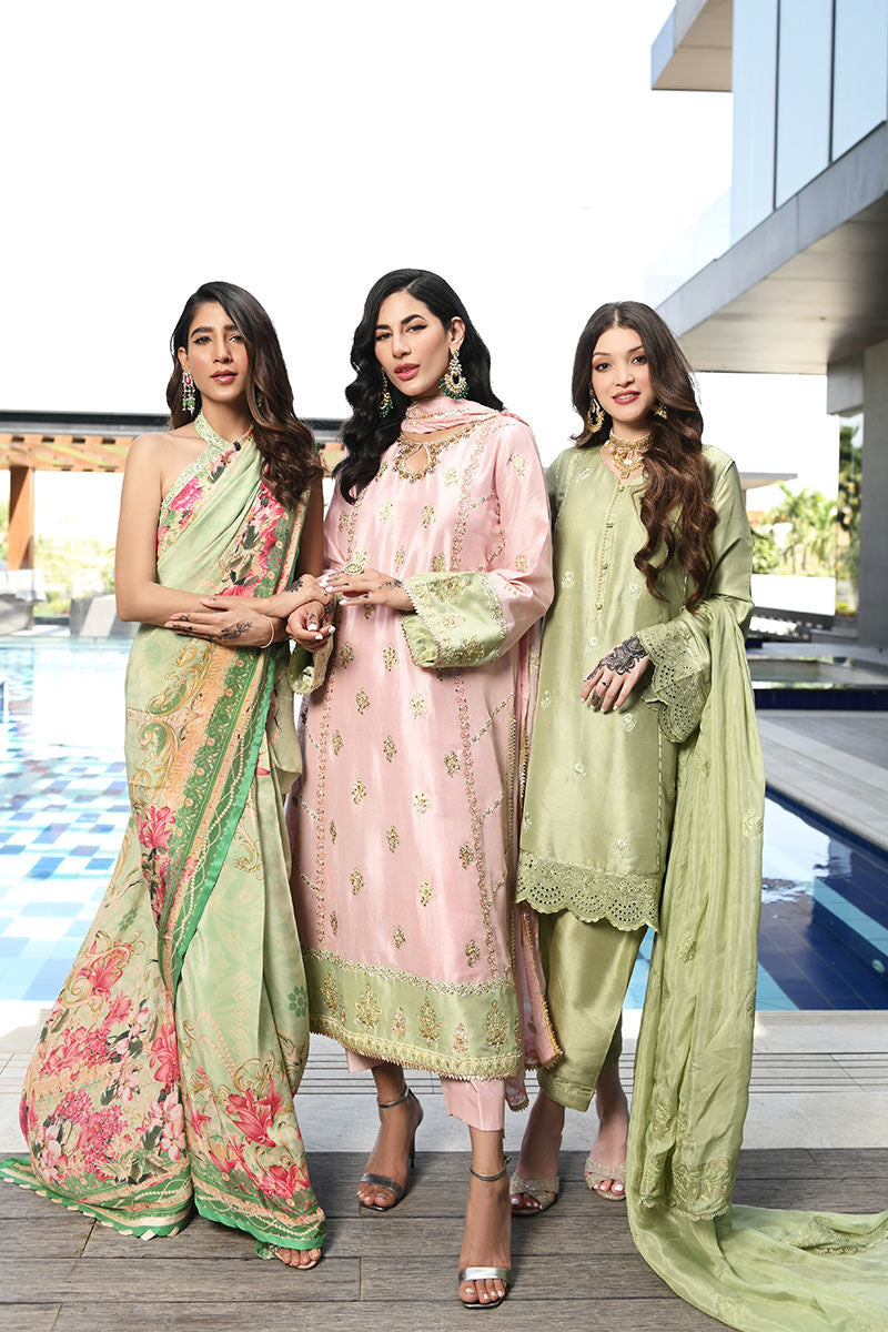Ansab Jahangir | Luxury Silk Pret | STONE GREEN
