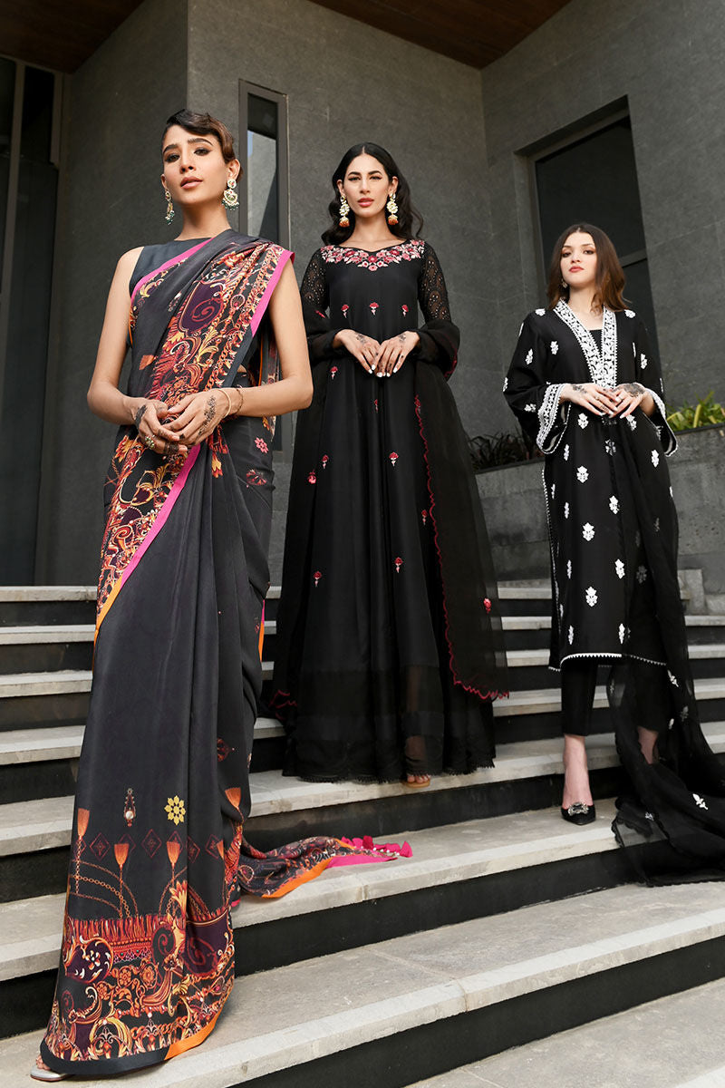 Ansab Jahangir | Luxury Silk Pret | BLACK INK