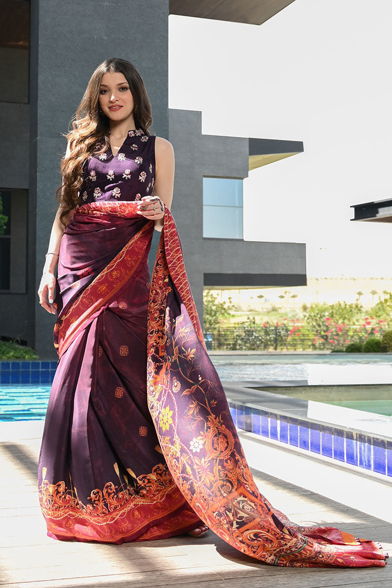 Ansab Jahangir | Luxury Silk Pret | VINTAGE VOILET