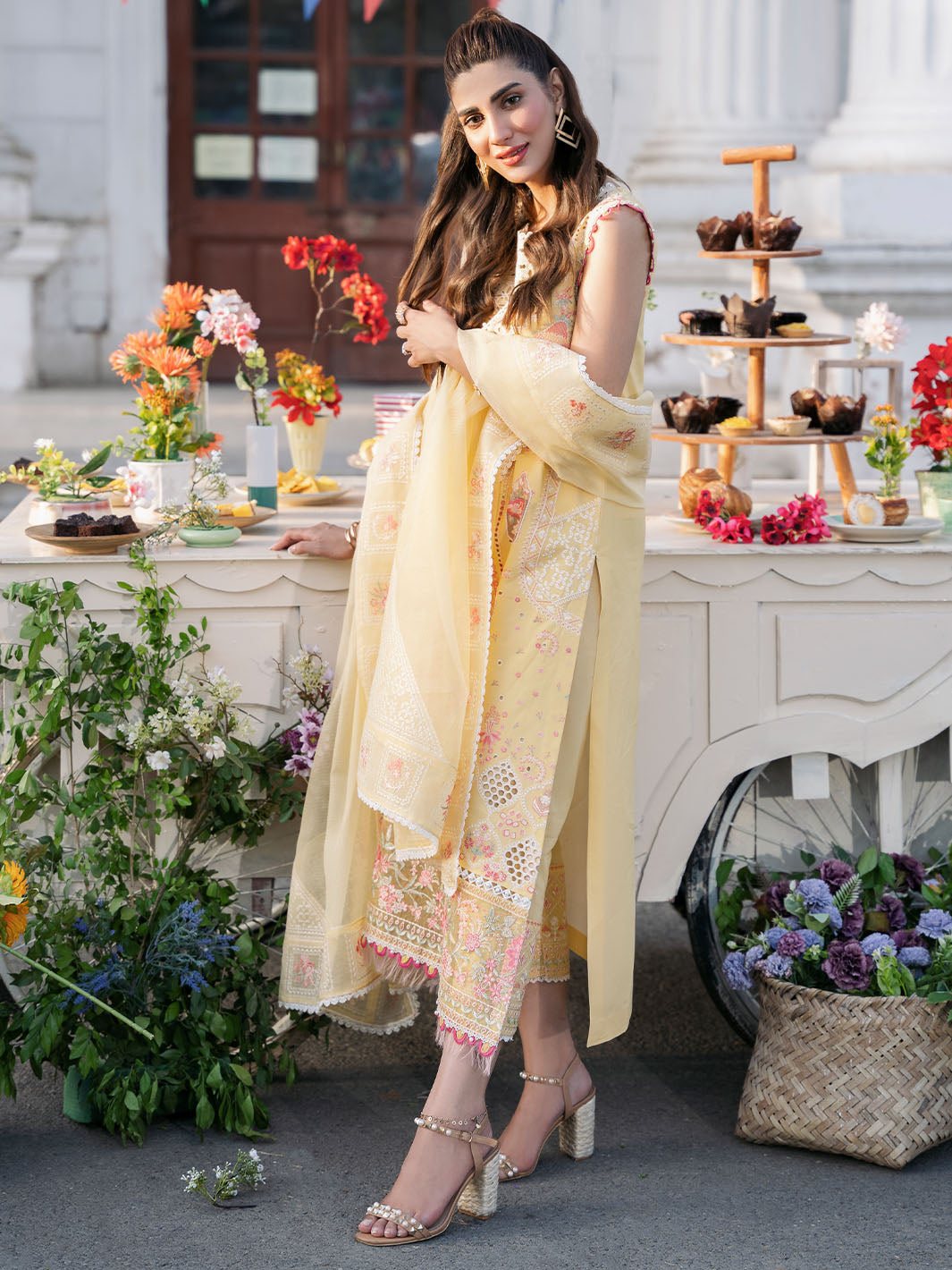 Bin Ilyas | Clara Embroidered Lawn 24 | 212 - B - Official Bin Ilyas - Agha Fabrics UK