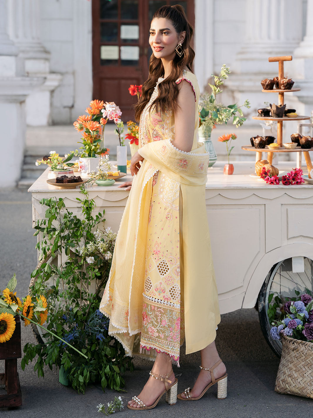 Bin Ilyas | Clara Embroidered Lawn 24 | 212 - B - Official Bin Ilyas - Agha Fabrics UK