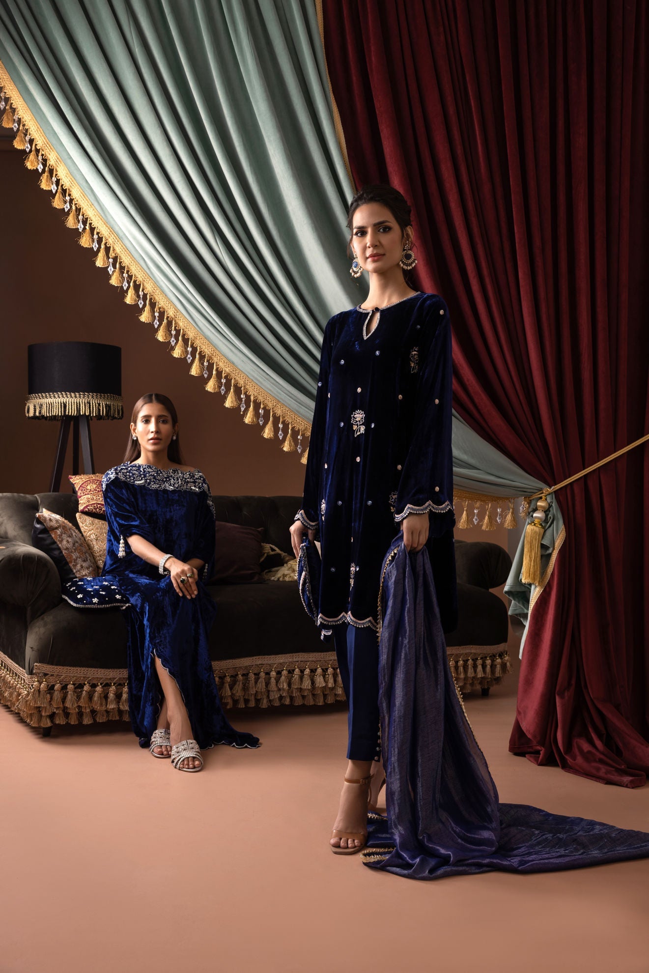 Ansab Jahangir | Bow Velvet Edit | AMALINE - Official Ansab Jahangir - Agha Fabrics UK