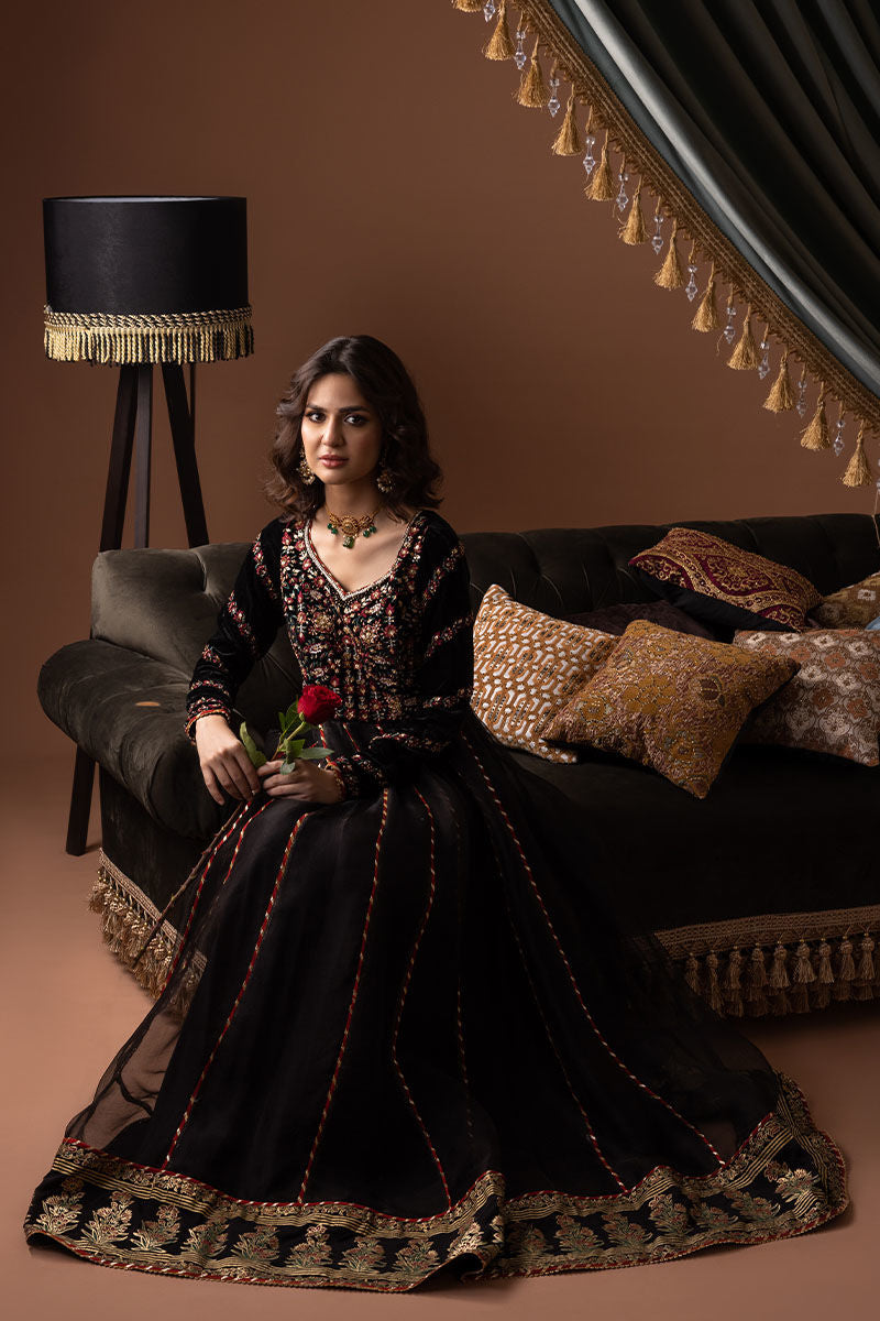 Ansab Jahangir | Bow Velvet Edit | ELAINE - Official Ansab Jahangir - Agha Fabrics UK