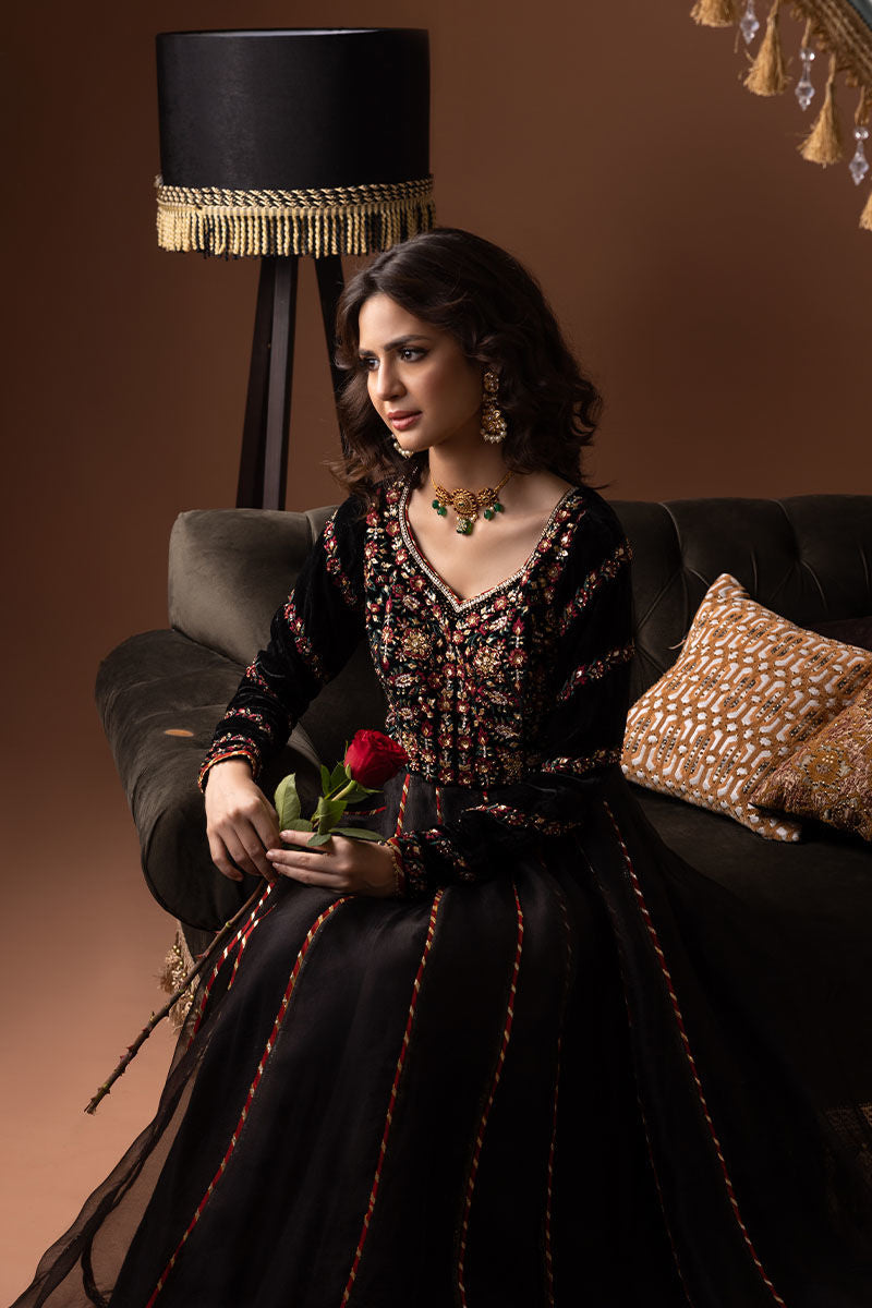 Ansab Jahangir | Bow Velvet Edit | ELAINE - Official Ansab Jahangir - Agha Fabrics UK