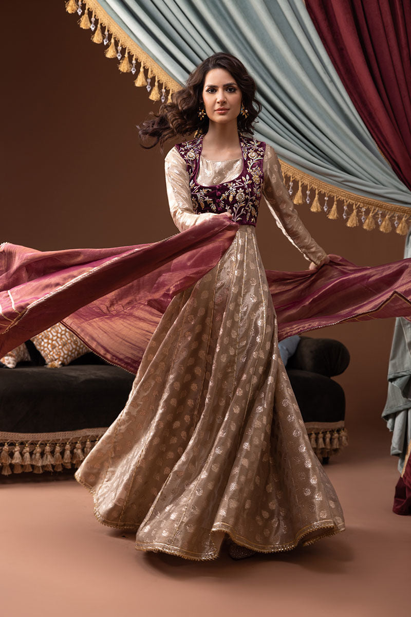 Ansab Jahangir | Bow Velvet Edit | ALAZNE - Official Ansab Jahangir - Agha Fabrics UK