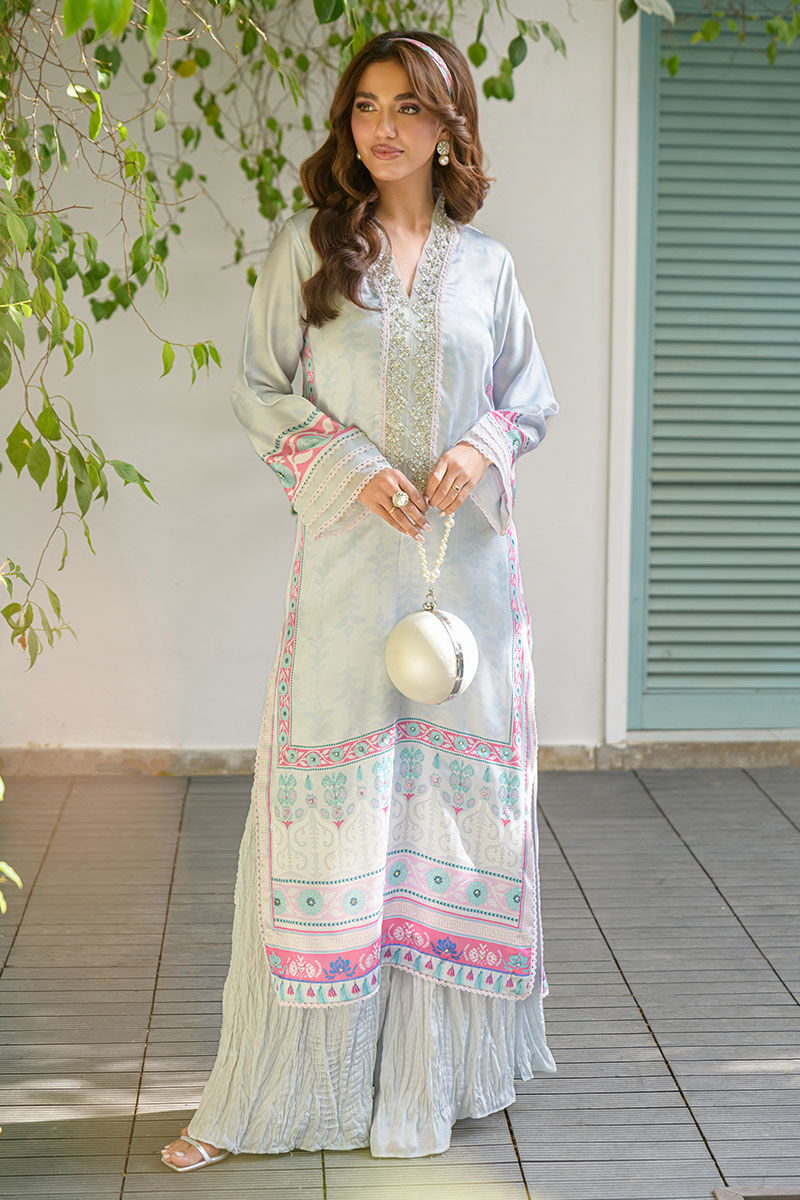 Fatima Khan | Eid Digital Silk Prints | Mod Sky