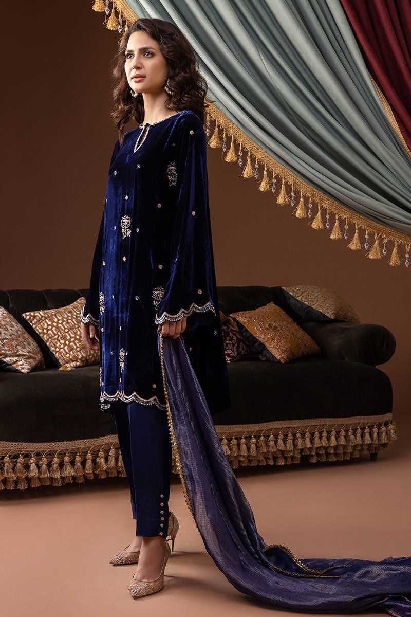 Ansab Jahangir | Bow Velvet Edit | ELEANOR - Official Ansab Jahangir - Agha Fabrics UK