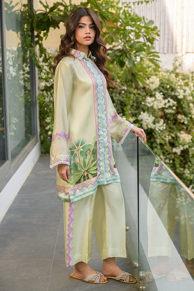 Fatima Khan | Eid Digital Silk Prints | Pastel Orchid