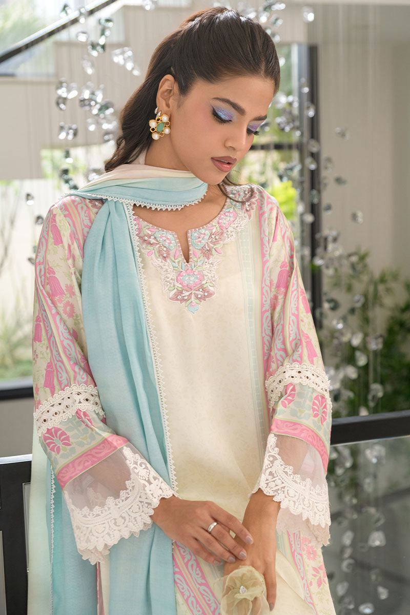 Fatima Khan | Eid Digital Silk Prints | Sage Orchid