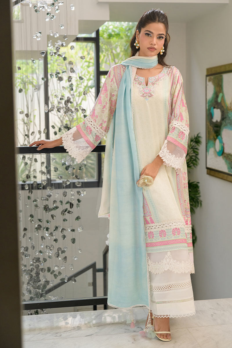 Fatima Khan | Eid Digital Silk Prints | Sage Orchid