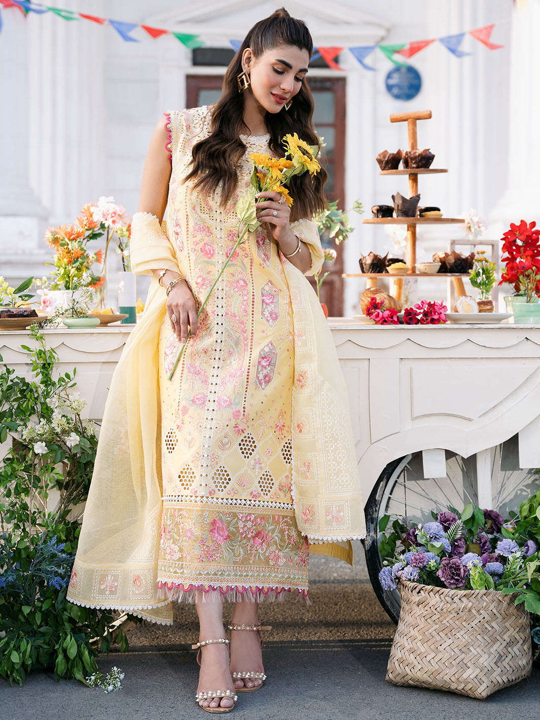 Bin Ilyas | Clara Embroidered Lawn 24 | 212 - B - Official Bin Ilyas - Agha Fabrics UK