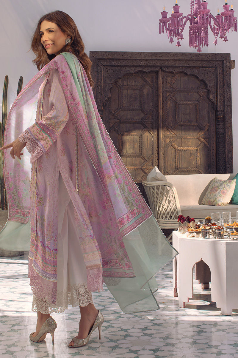Ansab Jahangir | Digital Silk | Lilac Paisley
