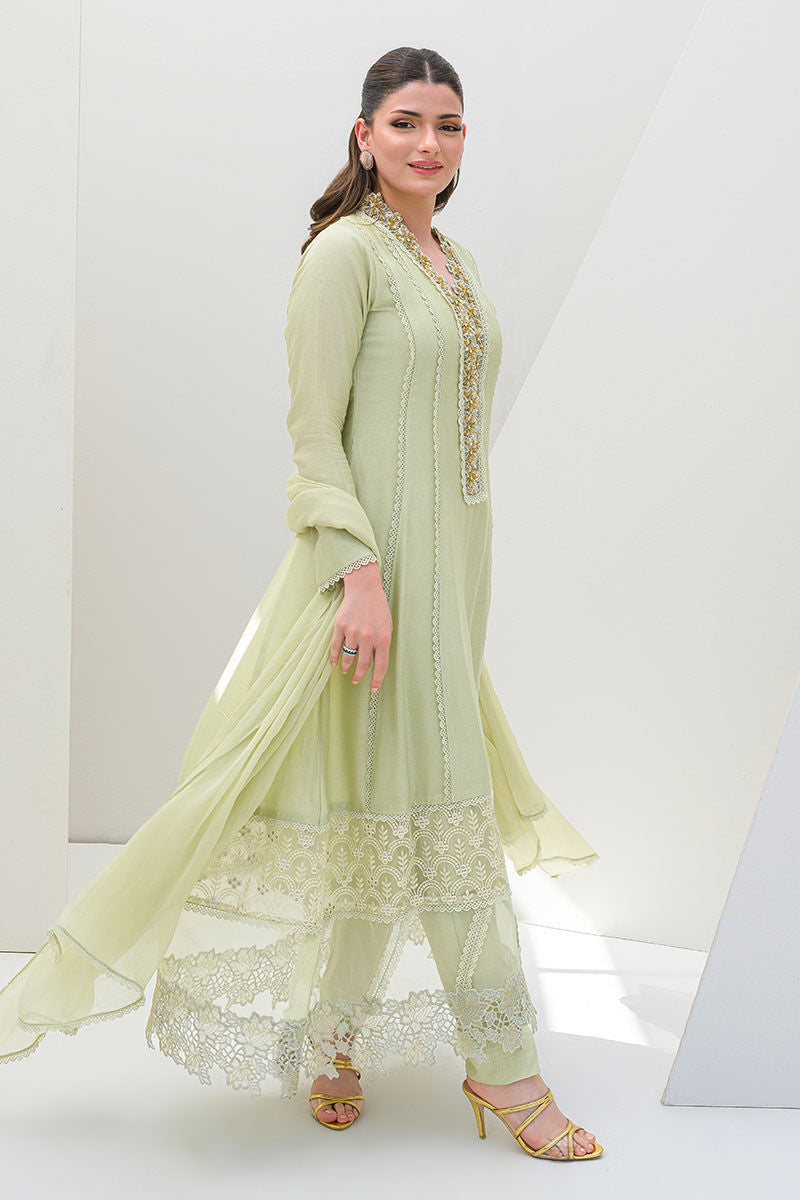 Fatima Khan | Serene Eid Luxe Pret | Honeydew Hue - Official Fatima Khan - Agha Fabrics UK